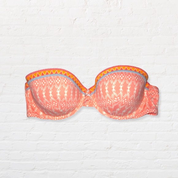 Victoria's Secret Other - Victoria’s Secret Bikini Top Strapless Women’s Size 36C Boho Padded Underwire